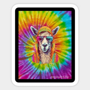 Groovy Llama Psychedelic Graphic Sticker